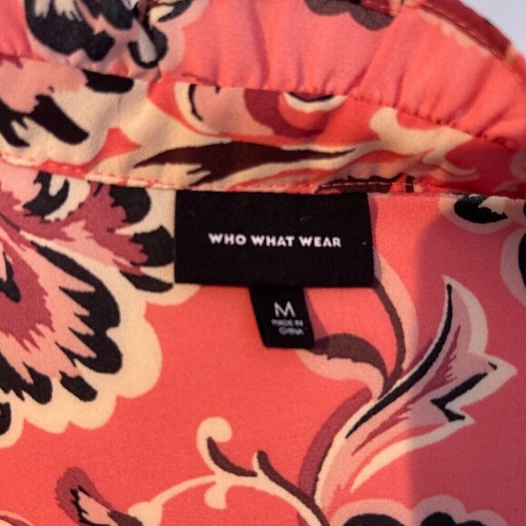 Who What Wear Coral & Black Blouse size Medium - Picture 4 of 4